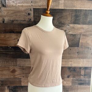 Olivia Rae Tan Fitted Short Sleeve T-Shirt